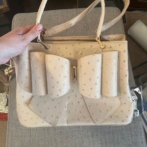 Elegant Cream Bow Handbag